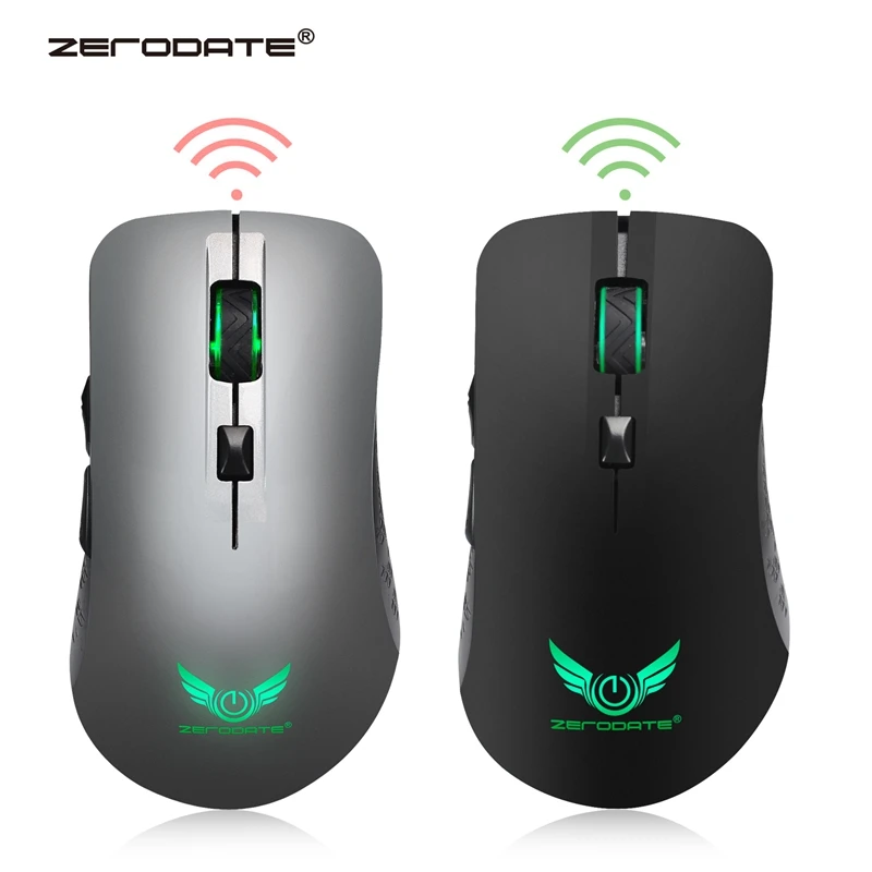 ZERODATE X90 2400 dpi 2,4 GHz Беспроводная игровая мышь 6 клавиш компьютерные мыши с 7 цветами дыхательный светильник для компьютера ноутбука