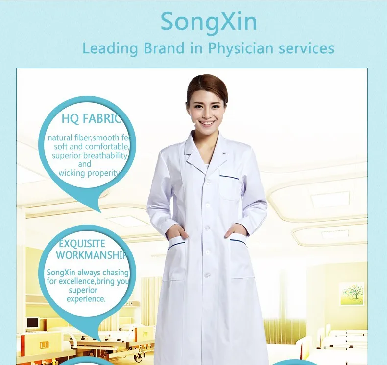  lab coat hospital uniform doctor coat medical uniform long coat uniforme medico hot sale for winter