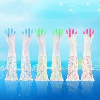 

Breathable Waterproof Thin Home Glove Clean Rubber Long Latex Leather Dishes Washing Gloves Guantes Kitchen Cleaning 50C2009