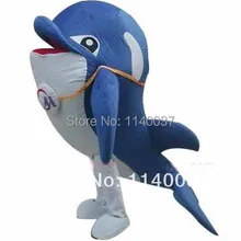 Талисман Горячая рекламный костюм талисмана прекрасный синий ростовой костюм дельфина высокого качества мультфильм костюм для карнавала костюмы