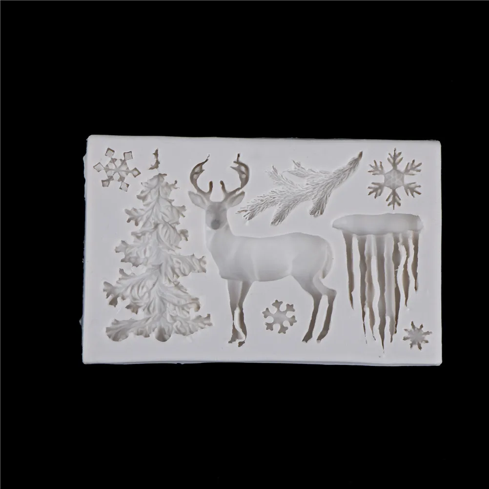 

1pcs The Kitchen Baking Cake Tool DIY Sugar craft Decoration Tool Christmas Tree Elk Snowflake Icicle Cake Mold Chocolate Mold