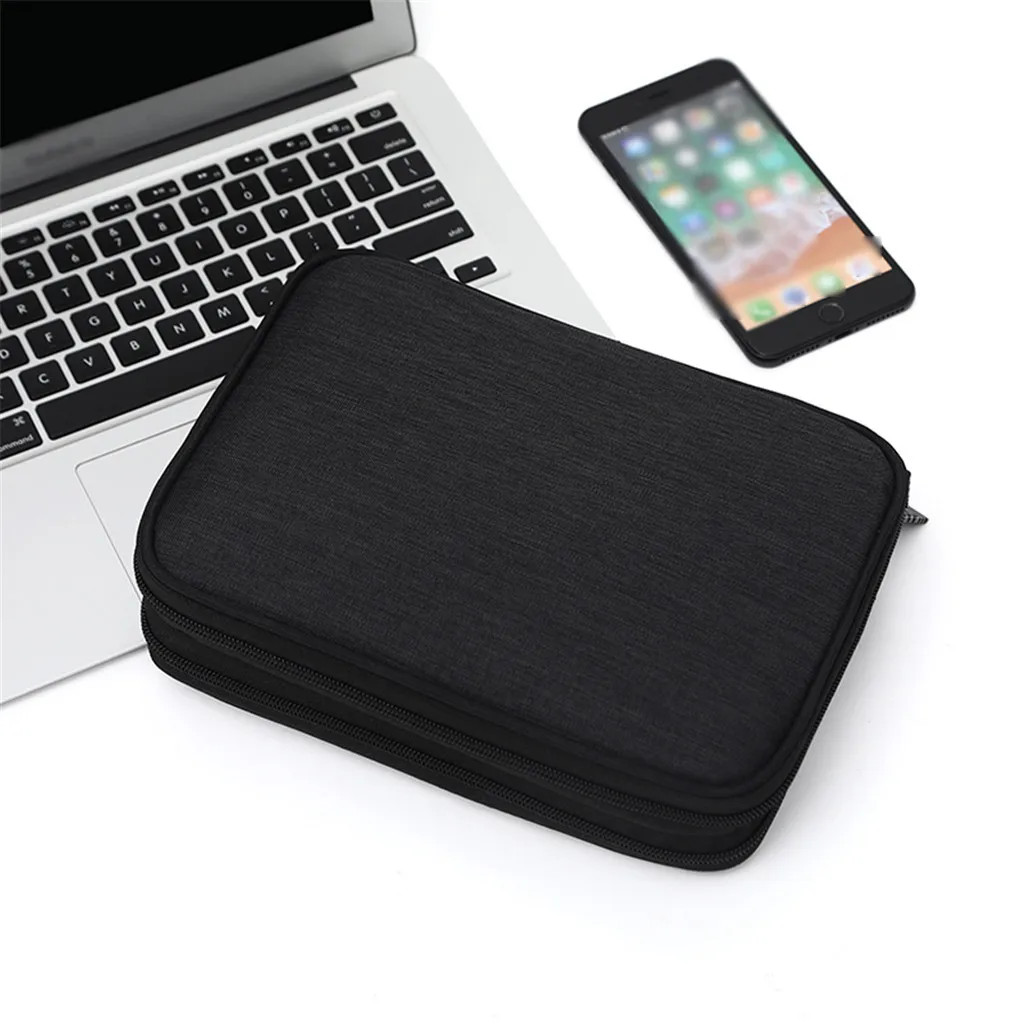 

Earphone Cable Organizer Bag Digital Storage Pouch Small Size Double Layer Portable Storage Insert Organiser Handbag 19jun12