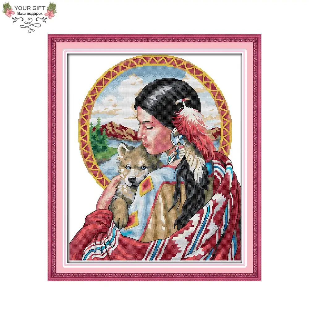 Joy Sunday индийская девушка украшение для дома R511 подсчитанный штамп красота