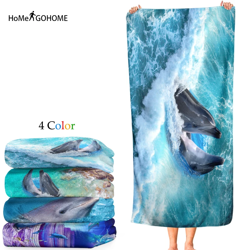 

Microfiber Beach Towel Quick Dry Sea Dolphin Large Beach Towels for Adults Gym Sport Swimming Pool Towel Yoga Mat Surf Blanket