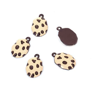 

DoreenBeads Zinc Based Alloy Charms Pendant Biscuit Beige Coffee Painting 24mm(1") x 15mm( 5/8"), 10 PCs