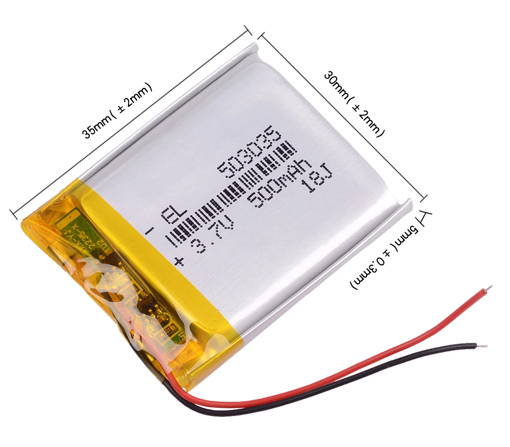 503035 3,7 v 500mah литий-полимерная батарея 3 7V Вольт li po ion lipo перезаряжаемые батареи для dvd gps навигации