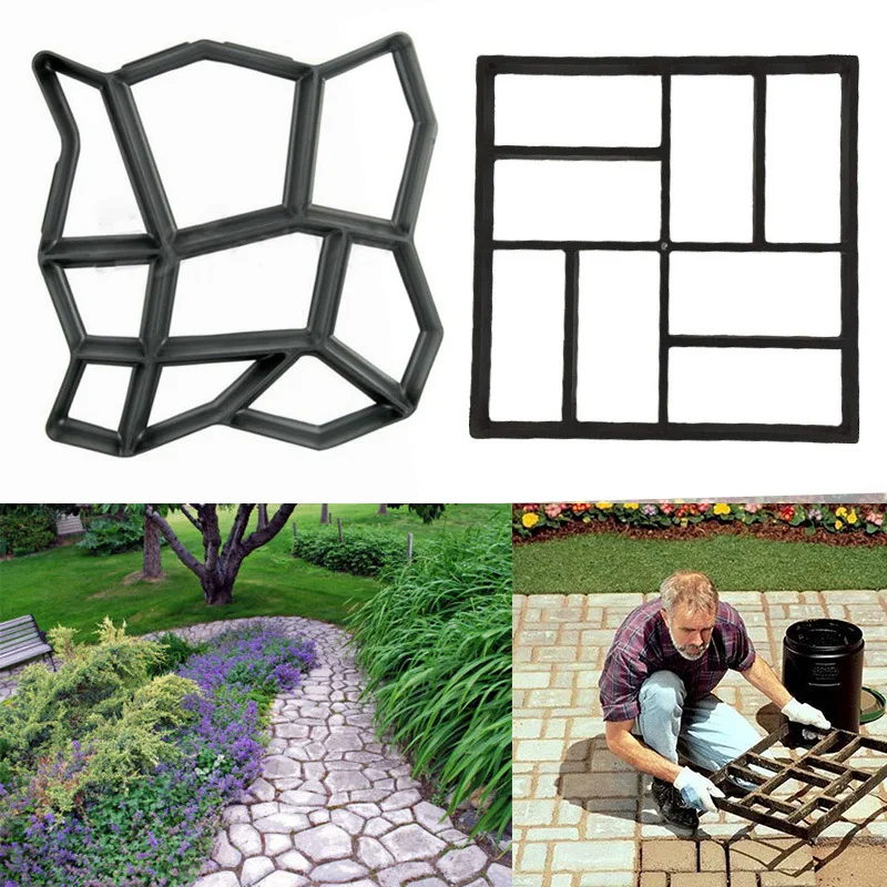 

Garden Path Maker Mold Irregular Model Concrete Stepping Stone Cement Mould Brick DIY Home Garden Tools