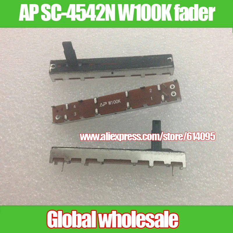

3pcs AP SC-4542N W100K 60mm Straight Slide Potentiometer / Single Fader 15MM With Dust Point