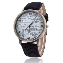 Модный дизайн джинсовый ремешок Циферблат Кварцевые часы наручные часы повседневные аксессуары пара часов для влюбленных