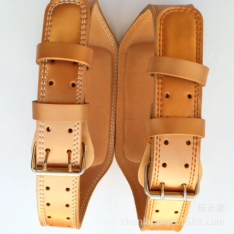 جلد طبيعي حزام رفع الأثقال للرجال والنساء 5 \