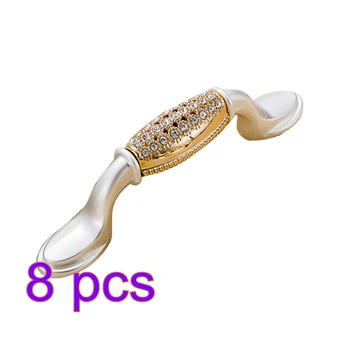 

8pcs European Style Zinc Alloy Crystal Diamond Pull Handles for Cabinets Door Wardrobe with Screws Kitchen Cabinet Handles 2018