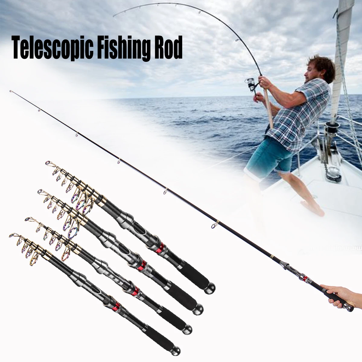 Carbon Fiber Spinning Casting Rod Telescopic Fishing Rod Hand Pole