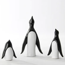 Стильный фарфор Пингвин Семья Статуэтка набор ручной работы Керамика Антарктики животного Украшение Craft для Домашний декор и подарок на день рождения
