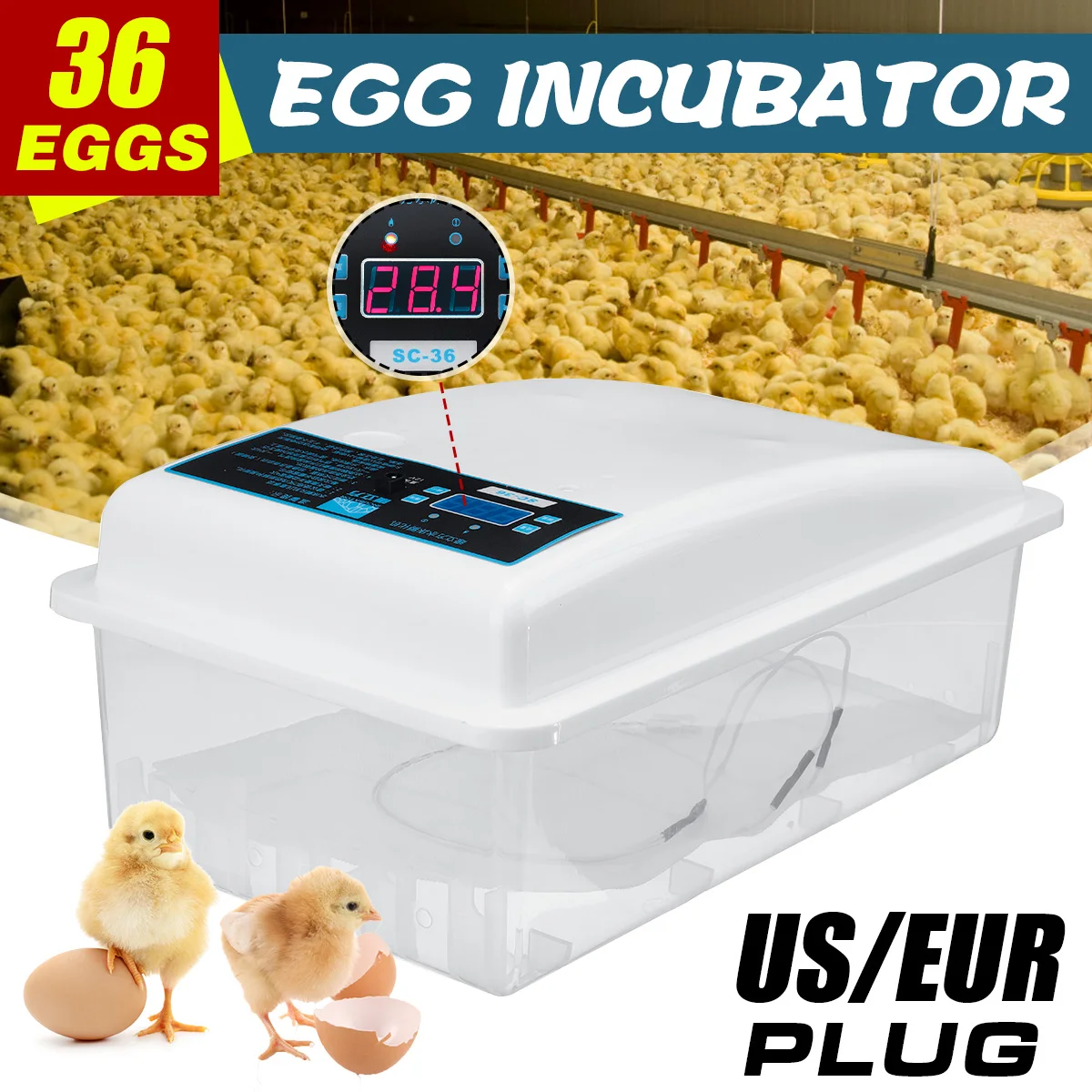 Automatic Digital 36 Eggs Turning Incubators Chicken Chick Farm Hatcher Temperature Control for Chicken Eggs Incubator Automatic Digital 36 Eggs Turning Incubators Chicken Chick Farm Hatcher Temperature Control for Chicken Eggs Incubator
