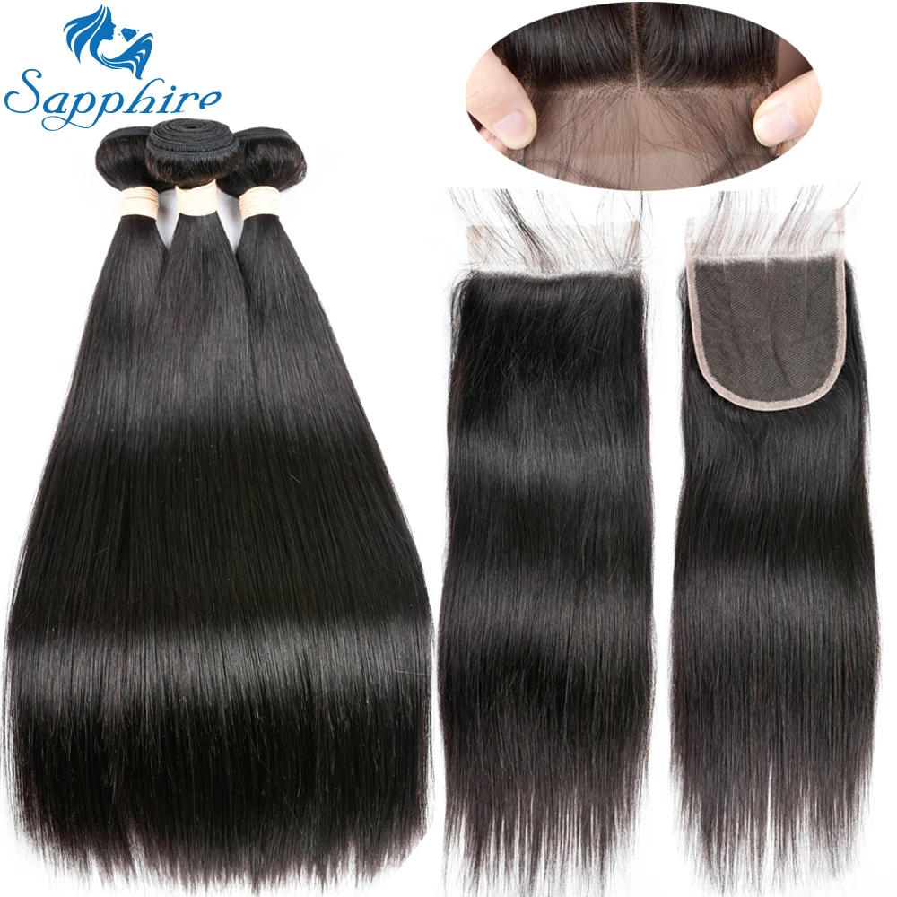 Sapphire Brazilian Straight Human Hair Bundles With Closure Brazilian Hair Weave Bundles With Lace Closure Human Hair Extension Sapphire Brazilian Straight Human Hair Bundles With Closure Brazilian Hair Weave Bundles With Lace Closure Human Hair Extension