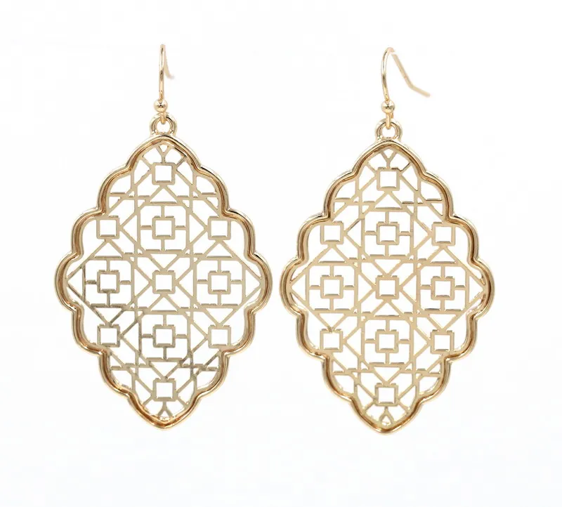 

Geometric Multi Square Repeat Style Cute Filigree drop earrings for Women