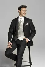 2018 custom suit, dress, charcoal party dress, men’s suit jacket + pants + tie + vest groom dress