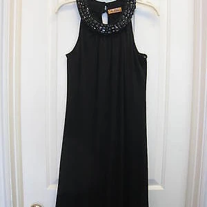 B Mine Black Evening Dress Black Cocktail Dress with Beads Little Black Dress S