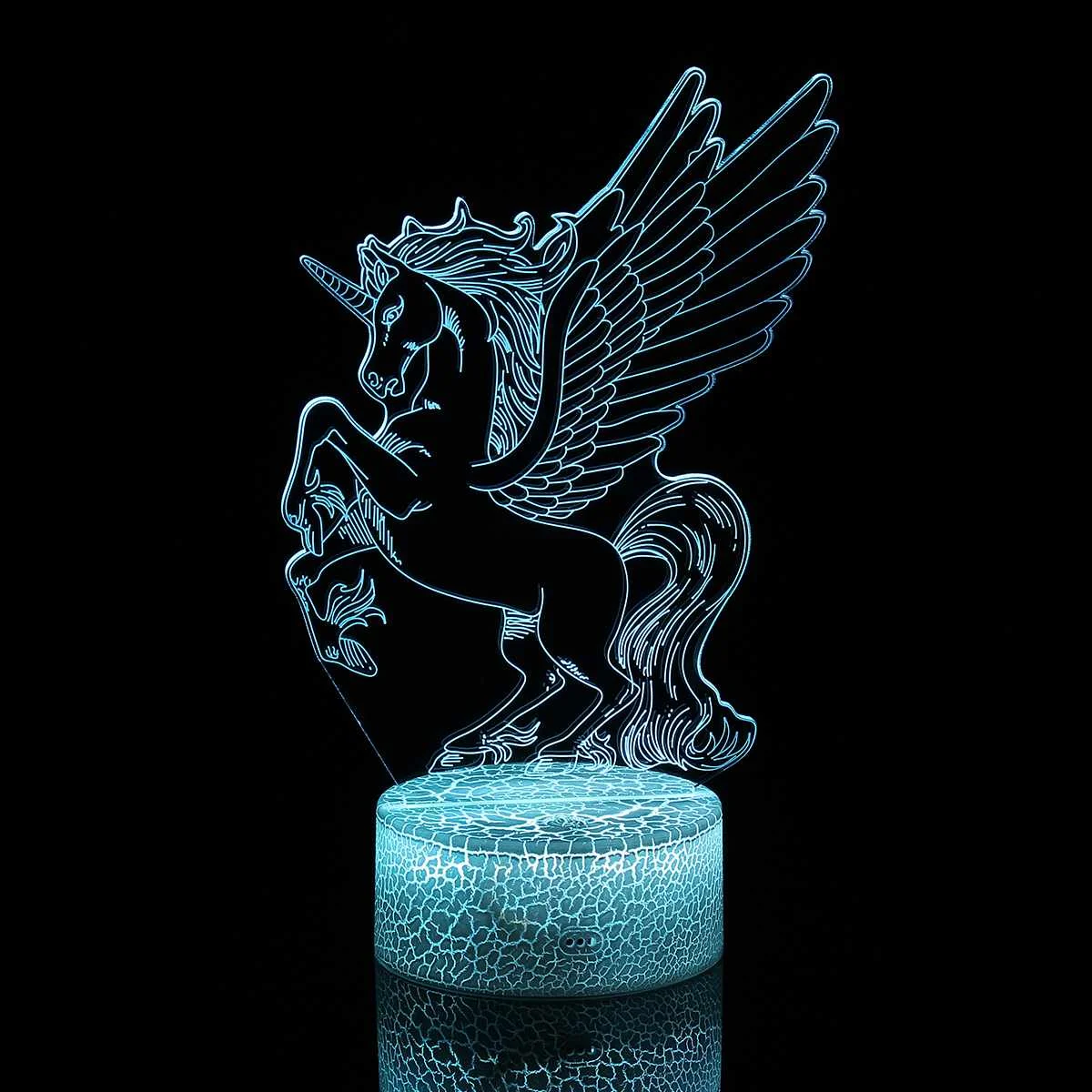 Животное Мультфильм светодиодный 3d-ночник для детей USB 7 цветов дистанционный сенсорный выключатель настольная лампа детский подарок украшение дома - Испускаемый цвет: G