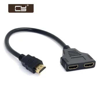 

cy One HDMI Male to Dual HDMI Female Y Splitter Switch Extension for FOR PC HDTV Laptop 1080P 0.2m Cable