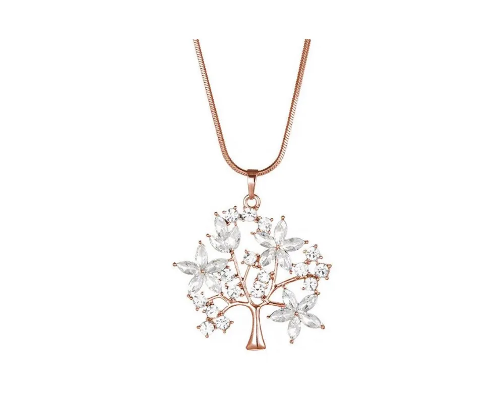 

Tree Of Life Necklace for Women Flower Tree Crystal Pendant Necklace Gold/Silver Color Fashion Jewelry Female collares