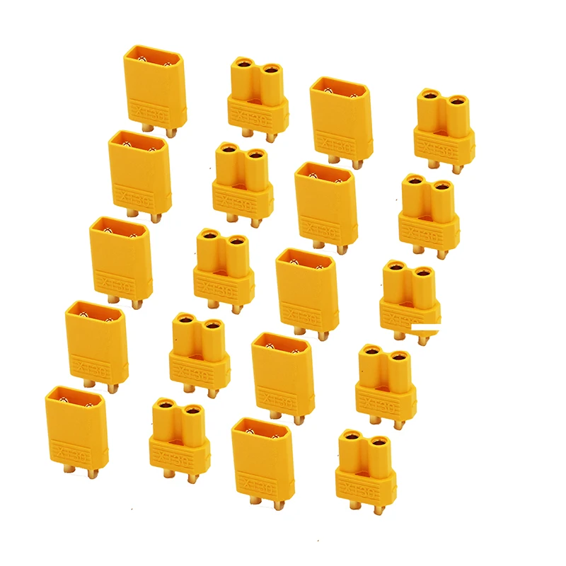10 Pairs XT30 Yellow Battery Connector Set 4.5mm Male Female Gold