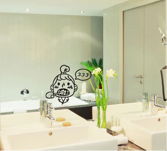 Bathroom Mirror Stickers children brush teeth decal decor kid dental health brushing Bathroom Mirror Stickers children brush teeth decal decor kid dental health brushing