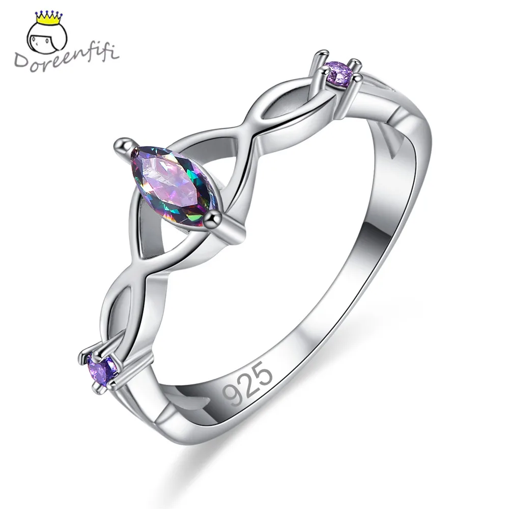 Обручальное кольцо Marquise Cut многоцветный фиолетовый камень Перидот CZ из
