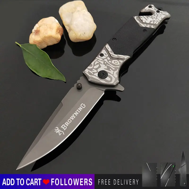 High hardness outdoor folding knife self-defense camping army knife multi-function survival survival knife