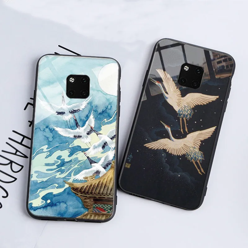 

Designer Phone Case For Huawei Mate 9 10 20 Honor 7A 7C 8X V9 P20 P30 Pro Nova 3 3i Tempered Glass Arts Great Wave off Kanagawa