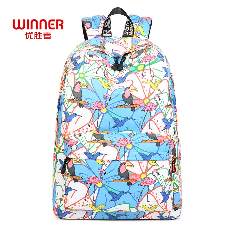

WINNER Designer Flamingo Printing Backpack Female 2017 New Fresh Animal Backpack School Bags For Teenager Girls And Boys Mochila