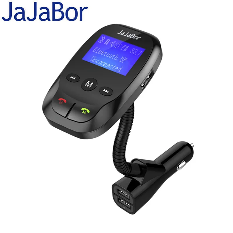 

JaJaBor Bluetooth Car Kit Handsfree Calling Wireless FM Transmitter AUX Audio Input Car MP3 Player Dual USB 5V 3A Car Charger