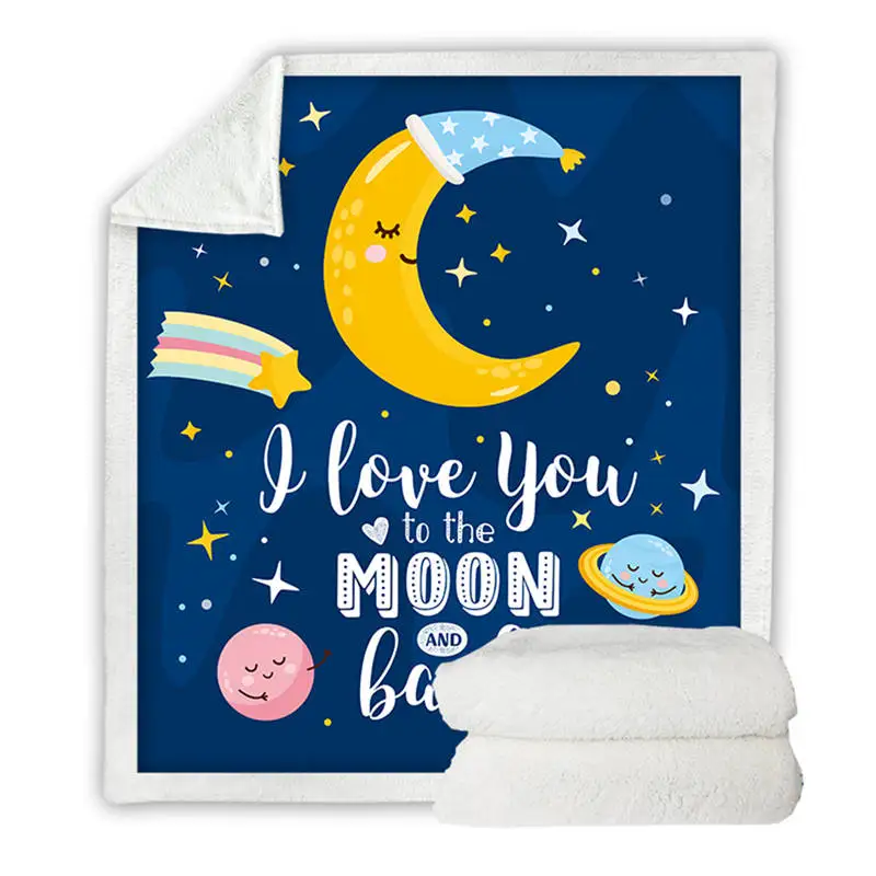 Постельные принадлежности Outlet Moon Eclipse меняющееся бархатное плюшевое пледы одеяло Galaxy с принтом шерпа одеяло для дивана пейзаж постельные принадлежности пледы - Цвет: 1
