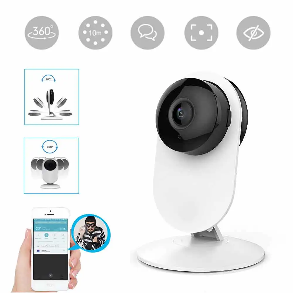 

Home Security IP Camera 720P Wireless Smart WI-FI Audio Record Surveillance Baby Monitor HD Night Vision Camera Baby Monitor