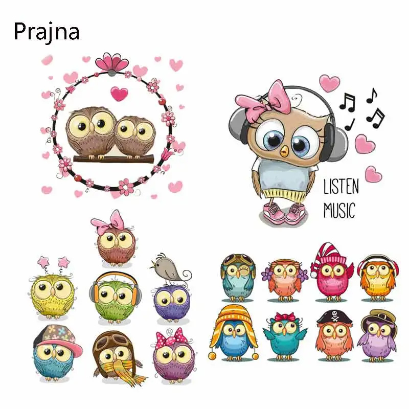 

Prajna Heat Transfer Printed Patch Badges For Clothes Bag Decoration Cartoon Iron On Patches Animal Cloth Patches Stickers E