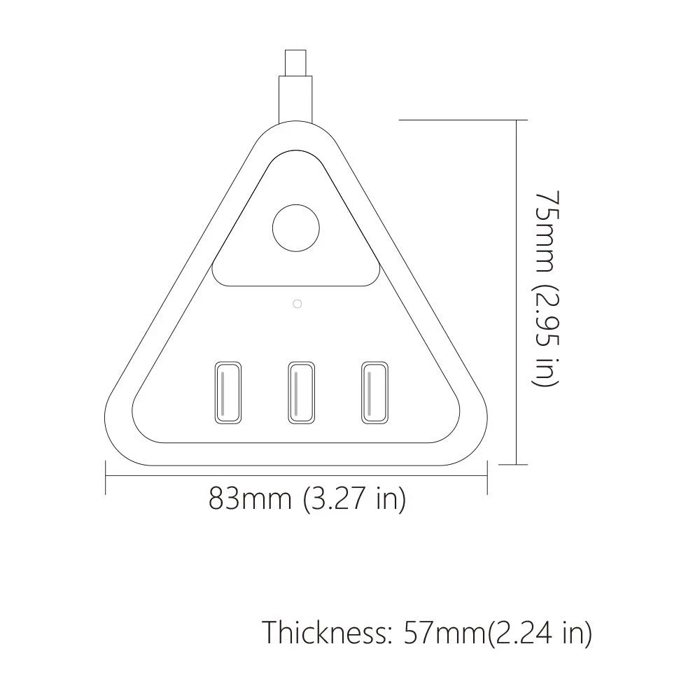 Многополосная электрическая удлинительная розетка 3-way 3 USB розетки США вилка Детская безопасность ворота Защита от перенапряжения кабель 1,5 м