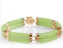 

Jewellery pretty Noblest Light Green Genuine gem 2 Rows Bracelet Bracelet 7.5 inch bracelets BangleFactory direct sale
