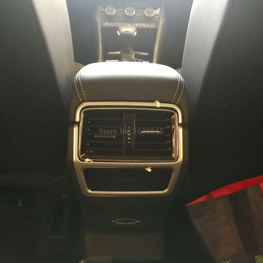 Comprar Para Skoda Kodiaq 2016, 2017 de 2018 estilo de coche a reposabrazos armario trasero de ventilación de aire de salida cubre mate ABS moldeado Trim accesorios