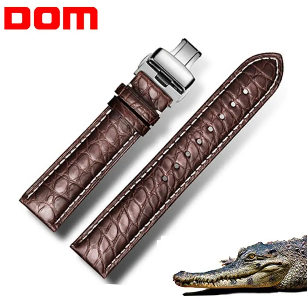 DOM Real Alligator Watch Strap Genuine Leather Watch Bands For Men and Women Watch Accessories 22mm 18mm 20mm24mm 16mm DOM Real Alligator Watch Strap Genuine Leather Watch Bands For Men and Women Watch Accessories 22mm 18mm 20mm24mm 16mm