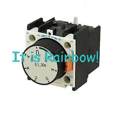 

Free Shipping LA3-R2 Time Delay 0.1-30 Seconds Off Relay Auxiliary Contact Block