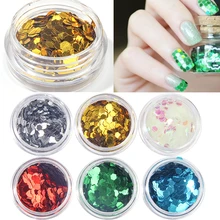 Голографический Блеск Новое поступление 6 цветов Пластиковые Блестки для ногтей Красота женщин лак для ногтей Сделай Сам Инструменты Аксессуары для макияжа WY212
