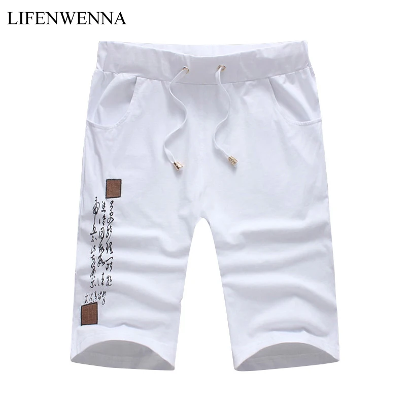

2019 New Fashion Chinese Style Printed Shorts Men Summer Casual Elastic Waist Shorts For Men Slim Fit Beach Short Men M-5XL