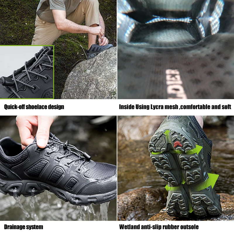 FREE SOLDIER outdoor sports camping tactical military upstream shoes hiking waterproof breathable quick-drying shoes for men