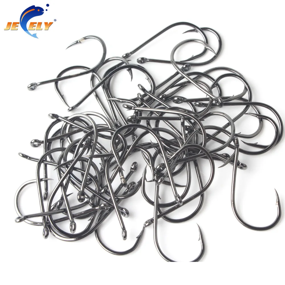 

100pcs Tungsten Alloy Fishing Hook CHINU with Ring Barbed Freshwater Hook