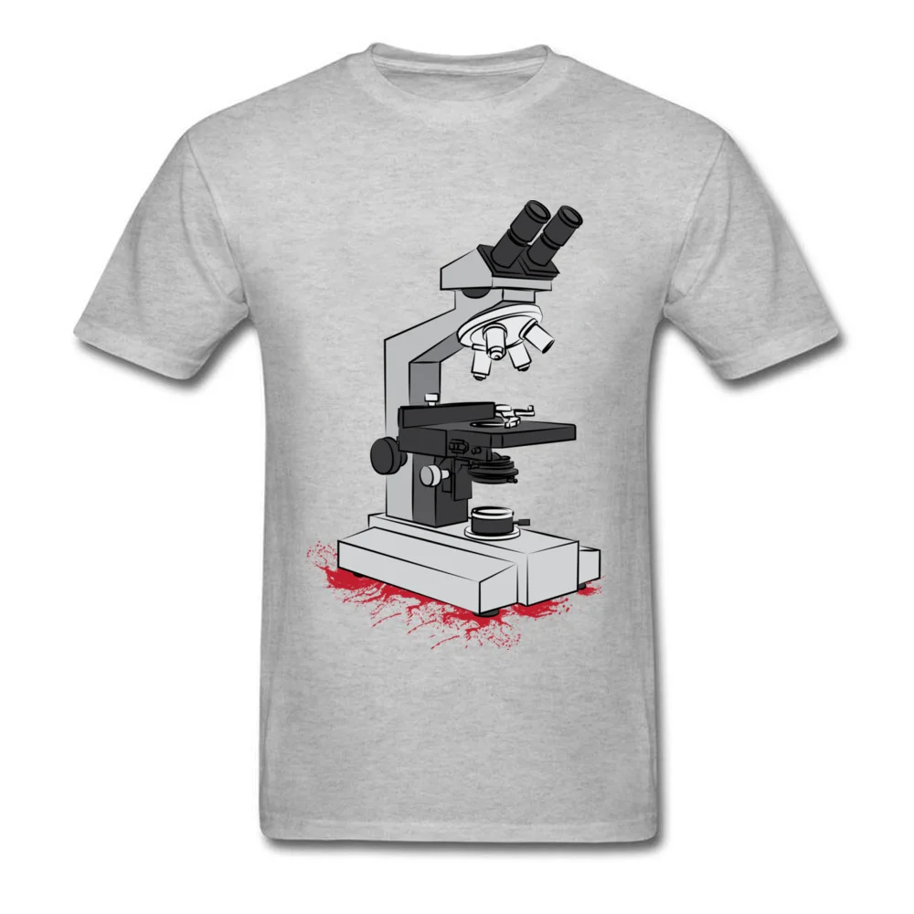 Optical microscope O Neck T Shirts Summer Tops Shirt Short Sleeve Hip Hop Cotton Geek Tee Shirts Unique Boy Top Quality Optical microscope grey