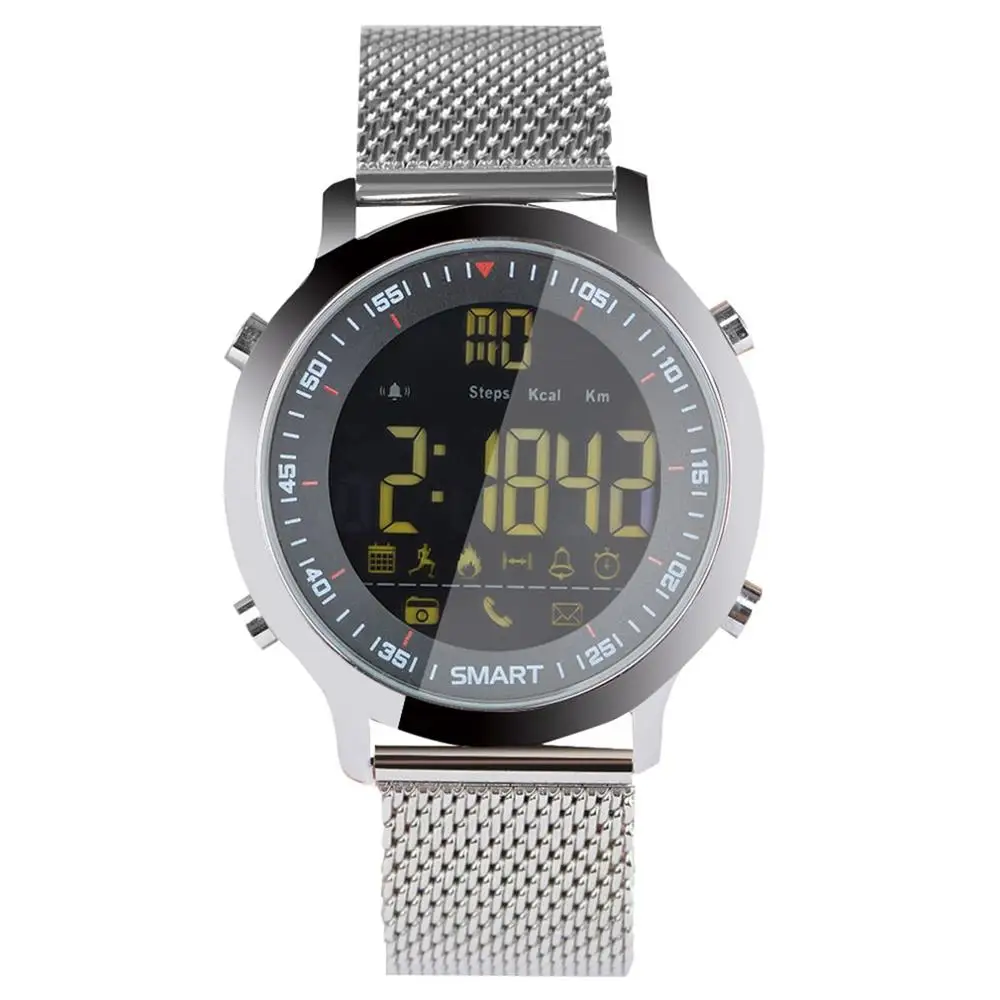 EX18 спортивные Смарт-часы счетчик шагов телефон информация Будильник Напоминание Bluetooth водонепроницаемый светящийся циферблат наручные часы - Цвет: silver