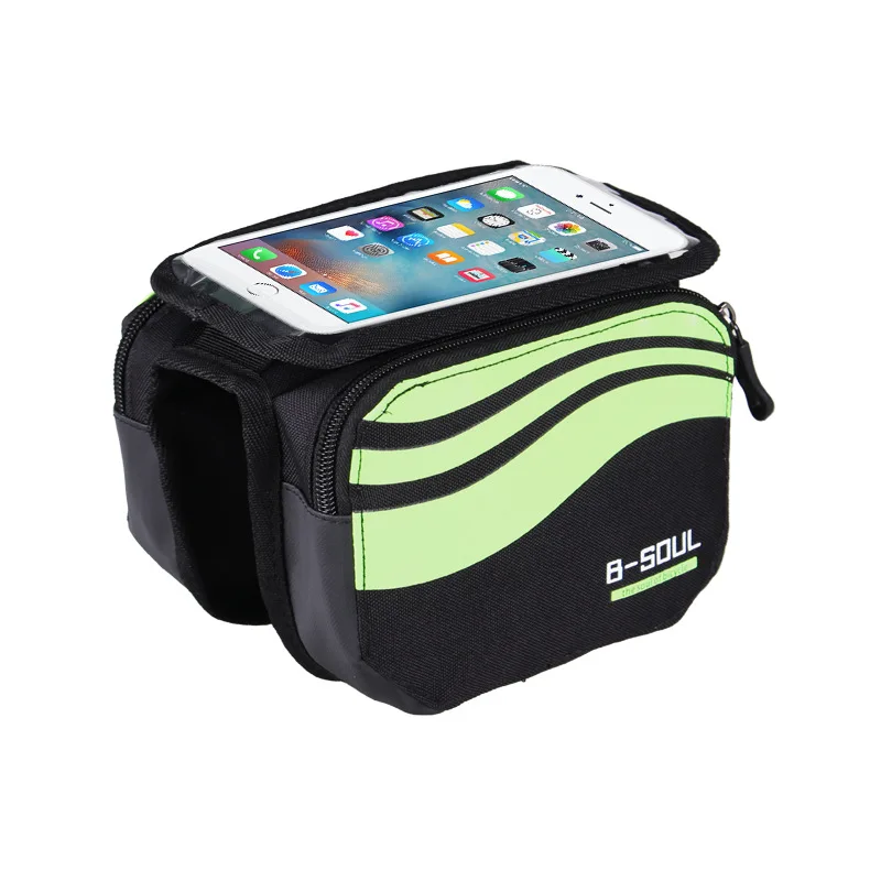 Flash Deal 5.7Inch Waterproof Touch Screen Bicycle Phone Bag Mountain Bike Front Frame Bag Cycling Top Tube Bag Cycling Pannier Pouch 3