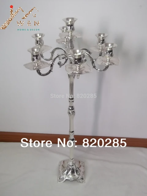 Unique Fashion Candelabra 83cm Height 7 Lights Silver Finish Candle Unique Fashion Candelabra 83cm Height 7 Lights Silver Finish Candle Holder Party