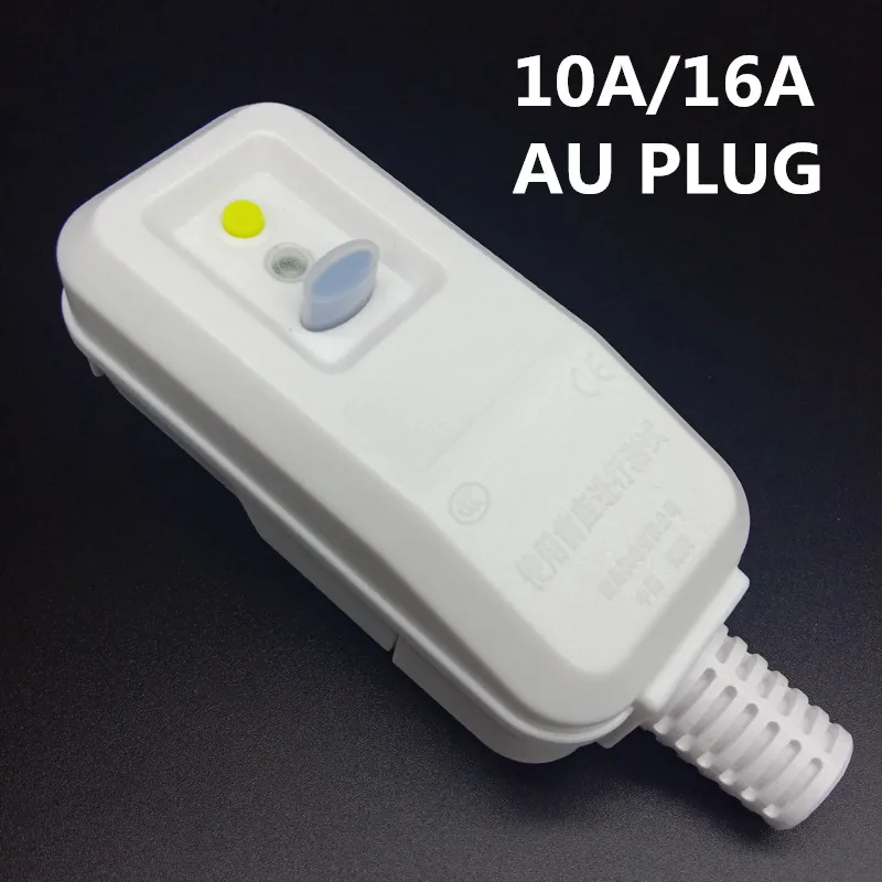 Бытовой проточный смеситель 10A 16A rewirable AU plug Защита Кондиционера автоматические выключатели DIY Избегайте утечка питания