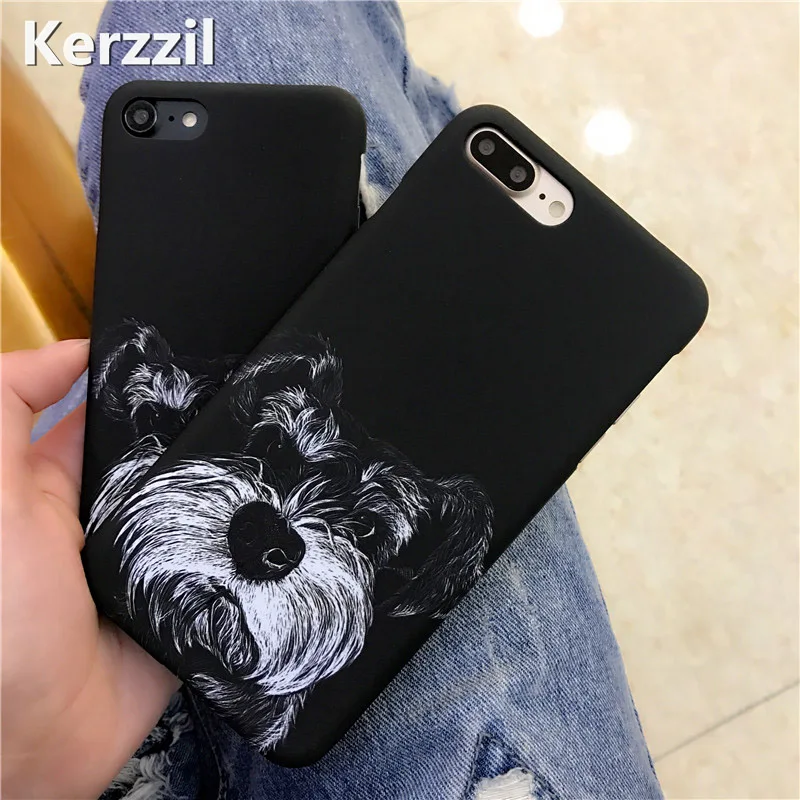 

Kerzzil Fashion Cute Cartoon Dog Phone Cases For iPhone 7 7 Plus 6 6S Plus Frosted Hard Phone Case For iPhone 7 Case Capa